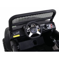 Masinuta electrica Mercedes BENZ UNIMOG, 4 motoare, 2 locuri, roti spuma EVA, Bluetooth, negru Army