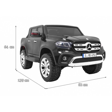 Masinuta electrica Mercedes X-Class, 4 motoare, 2 locuri, roti spuma EVA, negru