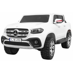 Masinuta electrica Mercedes X-Class, 4 motoare, 2 locuri, roti spuma EVA, alb