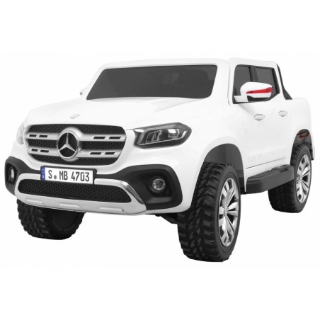 Masinuta electrica Mercedes X-Class, 4 motoare, 2 locuri, roti spuma EVA, alb