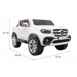 Masinuta electrica Mercedes X-Class, 4 motoare, 2 locuri, roti spuma EVA, alb