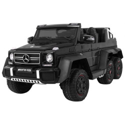 Masinuta electrica Mercedes 6x6, MP4, 2 locuri, roti cauciuc, negru