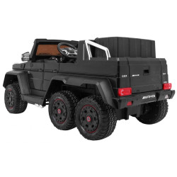 Masinuta electrica Mercedes 6x6, MP4, 2 locuri, roti cauciuc, negru