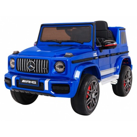 Masinuta electrica Mercedes AMG G63, roti spuma EVA, 2 motoare, albastru
