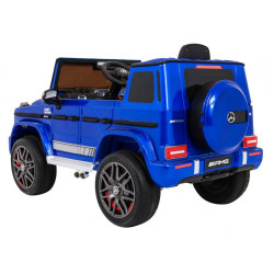 Masinuta electrica Mercedes AMG G63, roti spuma EVA, 2 motoare, albastru