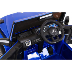Masinuta electrica Mercedes AMG G63, roti spuma EVA, 2 motoare, albastru