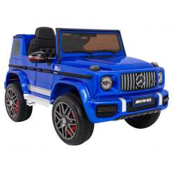 Masinuta electrica Mercedes AMG G63, roti spuma EVA, 2 motoare, albastru