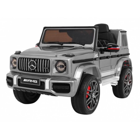 Masinuta electrica Mercedes AMG G63, roti spuma EVA, 2 motoare, gri