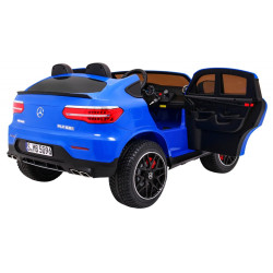 Masinuta electrica Mercedes GLC 63S, 4 motoare, roti spuma EVA, 2 locuri, Panou tactil MP4, albastru
