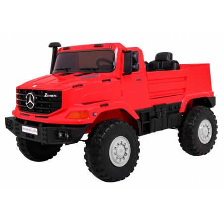 Masinuta electrica Mercedes-Benz ZETROS, 2 motoare, roti spuma EVA, 2 locuri, rosu