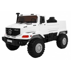 Masinuta electrica Mercedes-Benz ZETROS, 2 motoare, roti spuma EVA, 2 locuri, alb