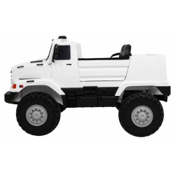 Masinuta electrica Mercedes-Benz ZETROS, 2 motoare, roti spuma EVA, 2 locuri, alb