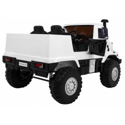 Masinuta electrica Mercedes-Benz ZETROS, 2 motoare, roti spuma EVA, 2 locuri, alb