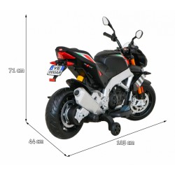 Motocicleta electrica Aprilia Tuono, 2x35W, 12V7Ah, MP3, SD, AUX, USB, greutate suportata 25 kg