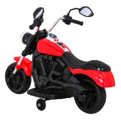 Motor Chopper V-Max Rosu, 6V/4,5Ah, claxon si melodii, lumina fata, 82 x 43 x 53 cm, capacitate maxima 20 kg