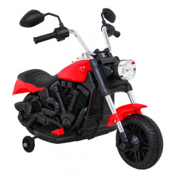 Motor Chopper V-Max Rosu, 6V/4,5Ah, claxon si melodii, lumina fata, 82 x 43 x 53 cm, capacitate maxima 20 kg
