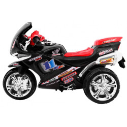 Motocicleta electrica RR1000, 6V/4,5Ah, 30W, roti plastic, lumini, comutator volan, AUX, portbagaj, manere laterale