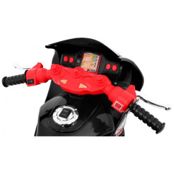 Motocicleta electrica RR1000, 6V/4,5Ah, 30W, roti plastic, lumini, comutator volan, AUX, portbagaj, manere laterale
