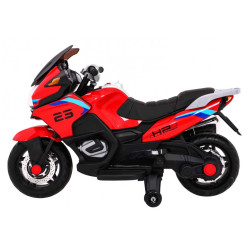 Motocicleta electrica, 2 motoare, roti spuma EVA, roti ajutatoare, rosu