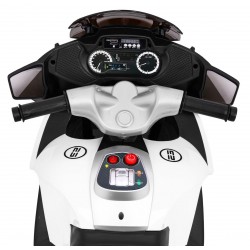 Motocicleta electrica, 2 motoare, roti aditionale, roti spuma EVA, alb