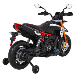 Motocicleta electrica Aprilia, 2x12V / 25W,roti EVA, amortizor spate, 2 viteze, MP3, SD, AUX, USB, roti aditionale