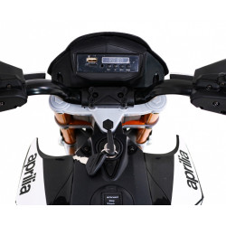 Motocicleta electrica Aprilia, 2x12V / 25W,roti EVA, amortizor spate, 2 viteze, MP3, SD, AUX, USB, roti aditionale