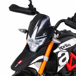 Motocicleta electrica Aprilia, 2x12V / 25W,roti EVA, amortizor spate, 2 viteze, MP3, SD, AUX, USB, roti aditionale