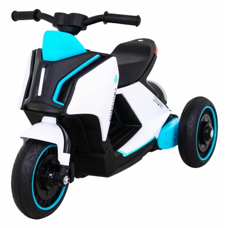 Motocicleta electrica ADVANCE Alb, 2x25W, 6V7Ah, 2 viteze, roti plastic, lumini fata spate