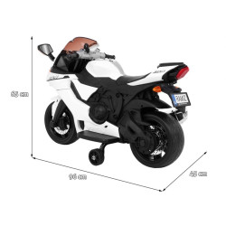 Motocicleta electrica R1, 30W, 6V/7Ah, lumina fata, roti plastic, muzica, 96 x 45 x 65 cm