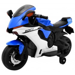 Motocicleta electrica R1 Superbike, roti plastic, lumina fata, 30W, 6V/7Ah, roti auxiliare, greutate suportata 30 kg
