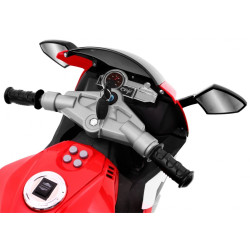 Motocicleta electrica R1 sport, 30W, baterie 6V/7Ah, lumina LED, roti plastic suplimentare, greutate suportata 30 kg