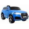 Masinuta electrica Audi Q7 Quatro, 2 motoare, roti spuma EVA, albastru