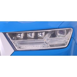 Masinuta electrica Audi Q7 Quatro, 2 motoare, roti spuma EVA, albastru