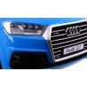 Masinuta electrica Audi Q7 Quatro, 2 motoare, roti spuma EVA, albastru
