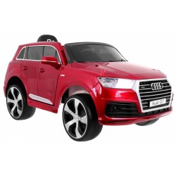 Masinuta electrica Audi Q7 Quatro, 2 motoare, roti spuma EVA, rosu