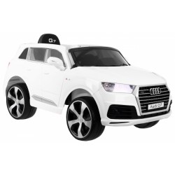 Masinuta electrica AUDI Q7 2.4G, 12V, roti spuma EVA, lumini LED, pornire lenta, mod educativ, 121x70x60cm