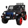 Masinuta electrica Jeep Raptor Drifter 4x4, roti spuma EVA, 4 motoare, 2 locuri, Bluetooth, negru, flacari