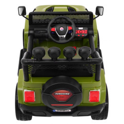 Masinuta electrica Jeep Raptor Drifter 4x4, roti spuma EVA, 4 motoare, 2 locuri, Bluetooth, verde