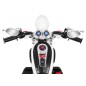 Motocicleta electrica Chopper Alb, 6V/4,5Ah, RS-380 /6V, lumina LED, roti plastic, melodii si sunete, intrare AUX