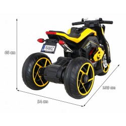 Motocicleta electrica sport, 3 roti spuma EVA, 12V7Ah, 2x25W, Muzica, MP3, SD, USB, buton start, scaun plastic