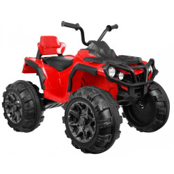 Quad ATV electric, 2 motoare, roti spuma EVA, Rosu