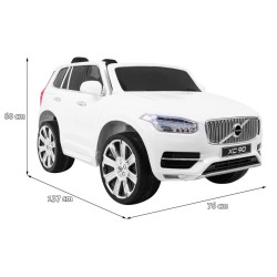 Masinuta electrica SUV VOLVO XC90, 2 motoare, roti spuma EVA, 2 locuri, Bluetooth, alb
