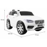 Masinuta electrica SUV VOLVO XC90, 2 motoare, roti spuma EVA, 2 locuri, Bluetooth, alb