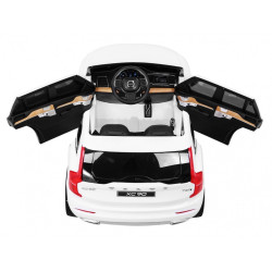 Masinuta electrica SUV VOLVO XC90, 2 motoare, roti spuma EVA, 2 locuri, Bluetooth, alb