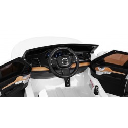 Masinuta electrica SUV VOLVO XC90, 2 motoare, roti spuma EVA, 2 locuri, Bluetooth, alb