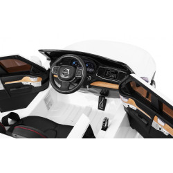 Masinuta electrica SUV VOLVO XC90, 2 motoare, roti spuma EVA, 2 locuri, Bluetooth, alb