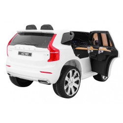 Masinuta electrica SUV VOLVO XC90, 2 motoare, roti spuma EVA, 2 locuri, Bluetooth, alb