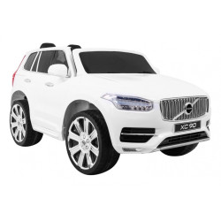 Masinuta electrica SUV VOLVO XC90, 2 motoare, roti spuma EVA, 2 locuri, Bluetooth, alb