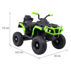 ATV electric roti penumatice, suspensii, Negru/Verde