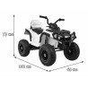 ATV electric, 2 motoare, roti pneumatice, alb